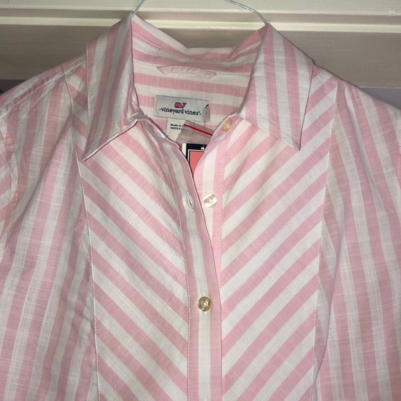 NWT-Vineyard vines pink/white striped cotton tunic - Picture 6 of 10